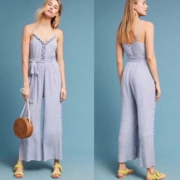 COPY - Maeve Maritime Pom Pom Jumpsuit 0 - Picture 1 of 8